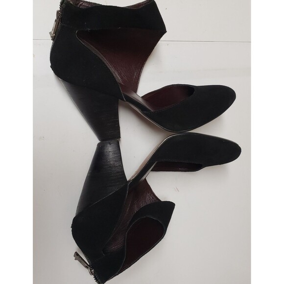 Report Signature Womens Black Suede Ankle Strap Block Heel Dress Shoes Sz 10 POE - Picture 11 of 15